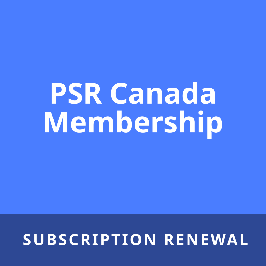 PSR Canada Membership Subscription Renewal